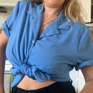 Vintage Pale Blue detailed Button Down